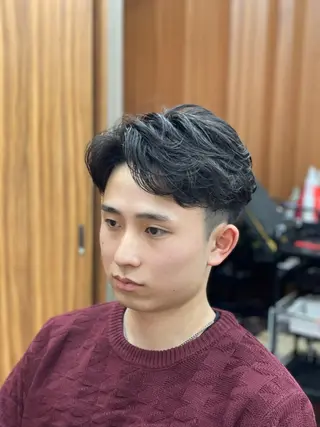 ミディアム パーマ メンズ メンズパーマ 赤司 泰樹のヘアスタイル