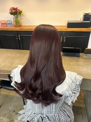 ロング カラー 🌷ラベンダーピンク 顔まわり🌷ねいろのヘアスタイル