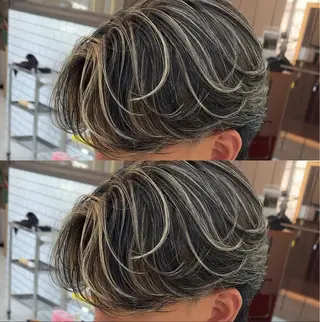 メンズ 白髪ぼかし/白髪 メッシュ/ゆうとのヘアスタイル