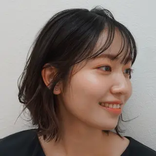 ミディアム 透けカラー/ アレンジ/篠崎渚彩のヘアスタイル