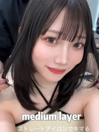 ミディアム カラー 【美髪矯正】 吉村　清志のヘアスタイル