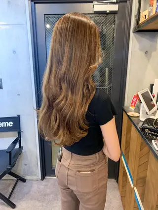 セミロング カラー 柔らかブラウン/顔周 りレイヤー♡ユウシのヘアスタイル