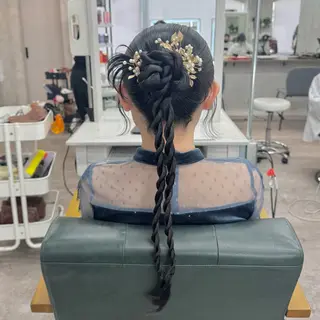 ロング ヘアアレンジ JUNSHIN🦋 ヘアセット／カラーのヘアスタイル