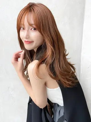 セミロング カラー 顔周り/くびれヘア 韓国ヘア💕風間るなのヘアスタイル