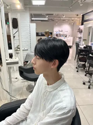 ショート 【シャドウパーマ センターパート】義心のヘアスタイル