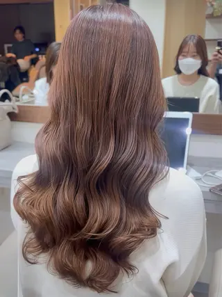 ロング パーマ コテ巻き/パーマ/艶 透明感/荻原凜太郎のヘアスタイル