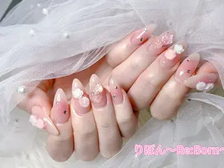セミロング りぼん Re:Bonrのネイルデザイン