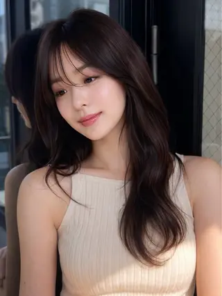 セミロング 映える顔まわり/前髪 特化 💗 ユキマのヘアスタイル