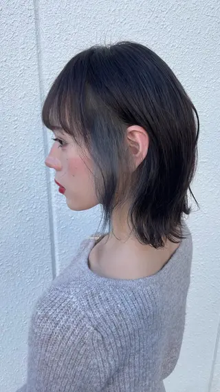 ミディアム 🎀ハイトーン/ 艶カラー/夕月🎀のヘアスタイル