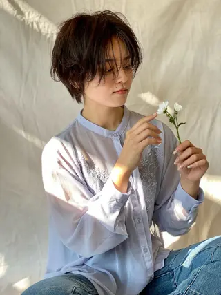 ショート 顔周りデザイン/ ママ美容師/濱ほのかのヘアスタイル