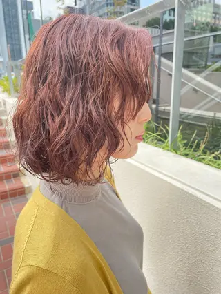 ミディアム パーマ 大川 美優のヘアスタイル
