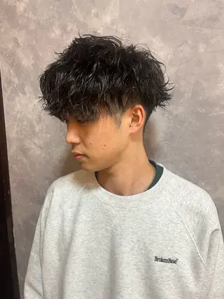 パーマ メンズ 西新/siohair 似合わせ/石尾刻矢のヘアスタイル