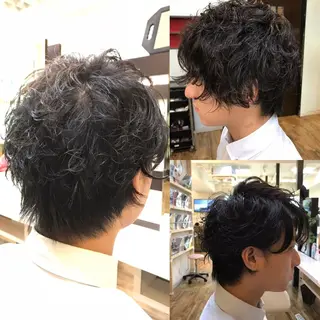 ミディアム パーマ メンズ 赤羽、髪質改善サロン 吉野リョウスケのヘアスタイル