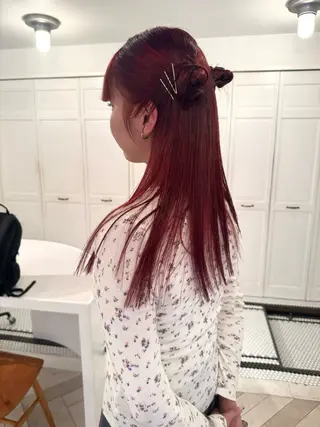 カラー ブリーチカラー🎀 韓国風/寺門美優のヘアスタイル