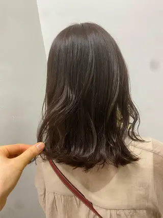 ミディアム カラー パーマ ヘアアレンジ ネイル マツエク・マツパ 韓国風ベージュ🤎 赤みなし🌿横浜🤎のヘアスタイル