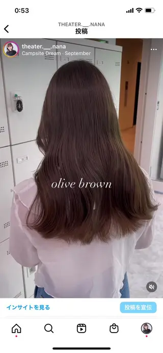 セミロング カラー ヘアアレンジ Ella所属・nana【艶髪】/ レイヤー/縮毛矯正のヘアスタイル