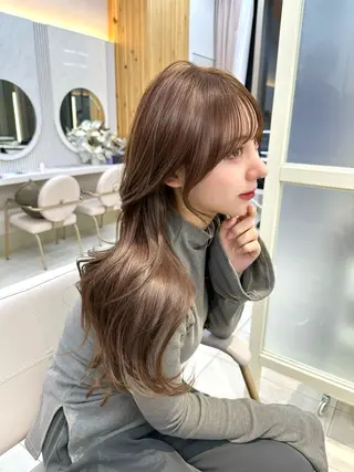 セミロング カラー 🇰🇷韓国風くびれ ヘア🇰🇷中村優大のヘアスタイル