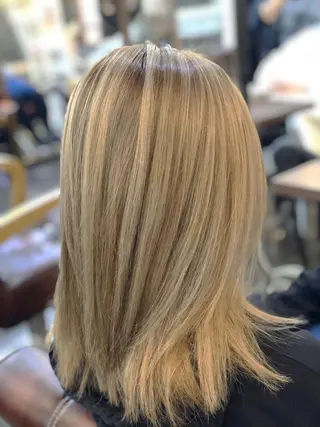 ミディアム カラー 【艶髪×韓国風】 毛流れ職人 RYOのヘアスタイル