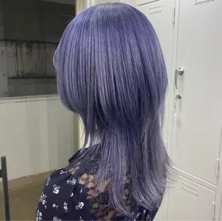 セミロング カラー ハイトーン/ウルフ /エクステ/ましろのヘアスタイル