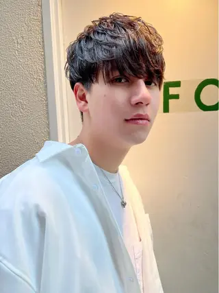 ショート パーマ メンズ 韓国レイヤー🇰🇷 韓国研修◎渋谷カイトのヘアスタイル