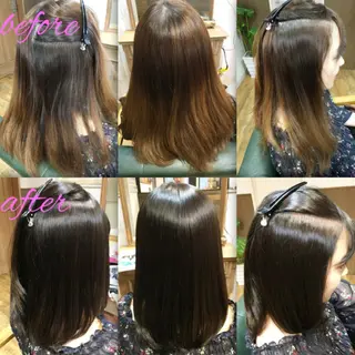 セミロング カラー パーマ ブリーチ縮毛矯正/ デサキ ショウヘイのヘアスタイル