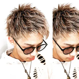 ショート カラー メンズ メンズヘア特化 崎田 成人のヘアスタイル