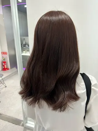 セミロング カラー 愛結 暖色カラー🎀🩰のヘアスタイル