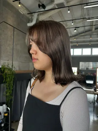 ミディアム カラー パーマ ヘアアレンジ 押切 響　のヘアスタイル