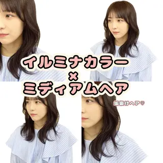 ミディアム カラー ボブヘアカット Rikapi❤️のヘアスタイル