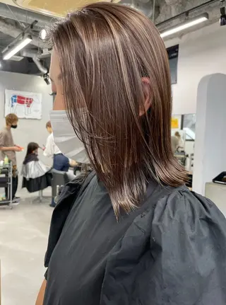 ミディアム カラー ☀️東京→岡崎☀️ ハイライト青山彪雅のヘアスタイル