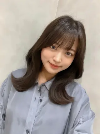 セミロング カラー 高槻No.1🇰🇷 韓国ヘア　橋口陽太のヘアスタイル