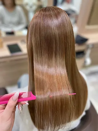 セミロング 中村/艶カラー/ハイ ライト/髪質改善のヘアスタイル