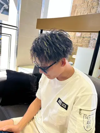 ミディアム メンズ シャドウパーマ/メン ズカット/だいじゅのヘアスタイル