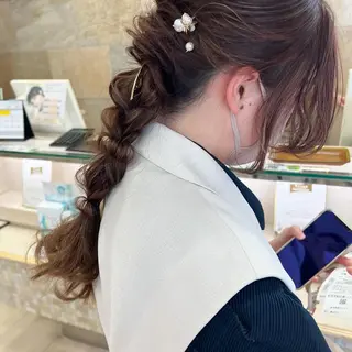 ロング ヘアアレンジ 似合わせ.ﾍｱｾｯﾄ 得意🌹井上美沙のヘアスタイル