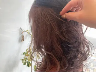 セミロング カラー あべ ゆうかのヘアスタイル