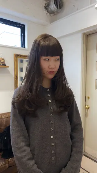 セミロング カラー じゅわっと暖色カラー 🍊Moemiのヘアスタイル