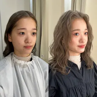 セミロング カラー ヘアアレンジ maoブリーチ無し 似合わせカラーのヘアスタイル