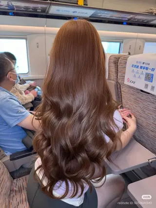 ロング カラー 中韓レイヤー/ ブラウン🤎はやとのヘアスタイル