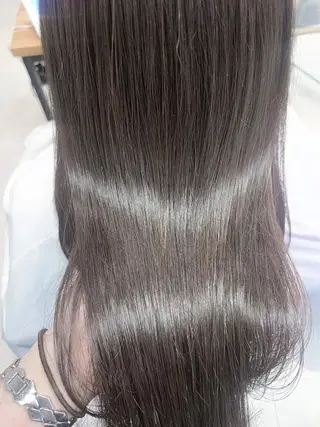 ロング カラー 韓国レイヤー/酸性 ストレート/髪質改善のヘアスタイル