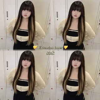 ロング 🦋REISA🦋 エクステ×ハイトーンのヘアスタイル