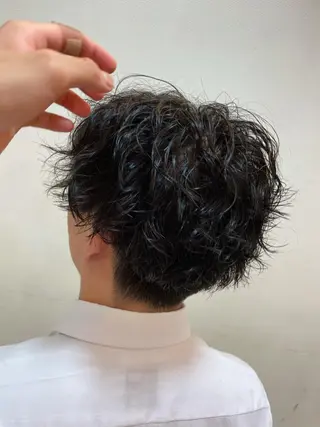 ミディアム パーマ メンズ メンズパーマ 赤司 泰樹のヘアスタイル