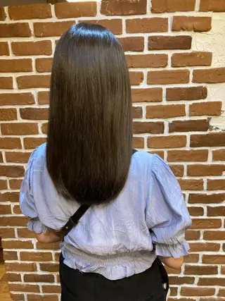 セミロング ✨色持ちの良い艶 カラー✨蟹江真世のヘアスタイル