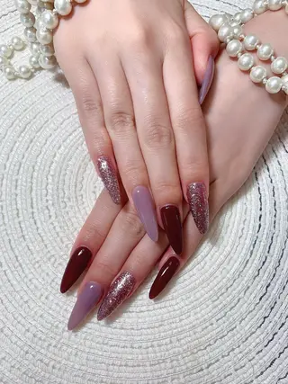 ネイル ネイルサロンAiri 長さ出し·シンプルのネイルデザイン