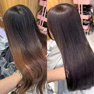 セミロング レイヤーカット/ 顔まわり/アオイのヘアスタイル