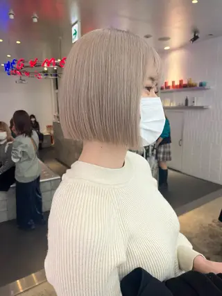 ミディアム カラー ヘアアレンジ ハイトーン/美髪矯正 🍃大江拓実のヘアスタイル