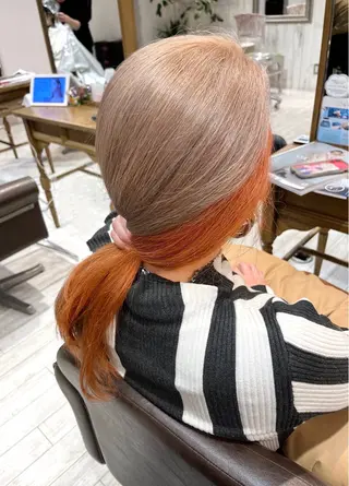 セミロング カラー 【韓国ヘア×透明感 カラー】笹谷 莉未のヘアスタイル