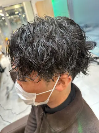 ミディアム パーマ メンズ 💈メンズ特化 美容師サキ💈のヘアスタイル