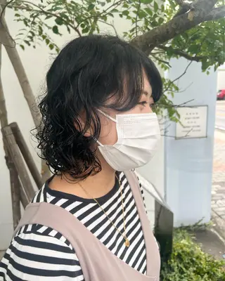 ショート パーマ 本山　くせ毛のカット 尾島光季のヘアスタイル