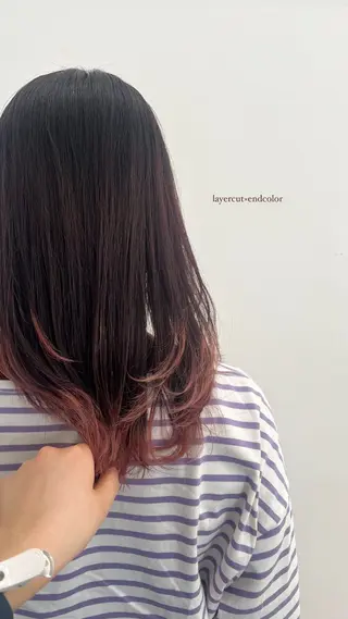 セミロング カラー 黒阪 なみのヘアスタイル