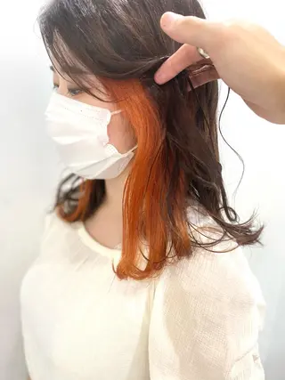 セミロング カラー opus 店長大和 レイヤー/赤み消しのヘアスタイル